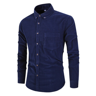 

Tailored Mens Winter Long Sleeve Button Turndown Collar Casual Top Blouse Shirts