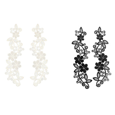 

2pcs WhiteBlack DIY Accessories Lace Polyester Wild Decorative Stickers Shirt Dress Clothes Hollow Collar