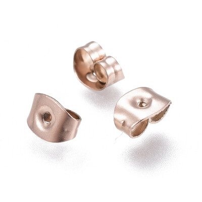 

304 Stainless Steel Ear Nuts Rose Gold 6x45x3mm Hole 08mm