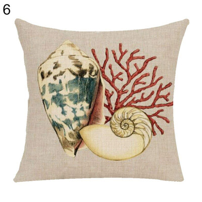 

Striped Seashell Tower Flower Pillow Case Cushion Cover Sofa Bed Car Cafe Decor