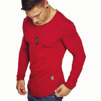 

Mens O-neck Long Sleeve Breathable Tops Muscle T-Shirt Sports Fitness T-Shirt