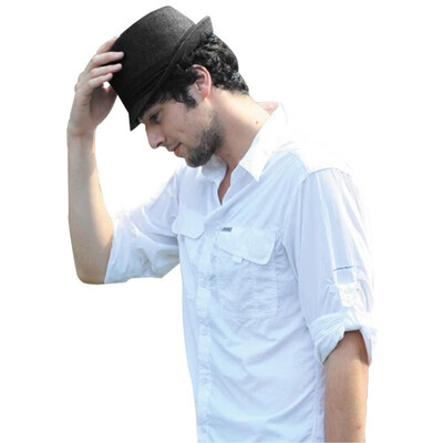 

Fashion Men Women Straw Hat Contrast Ribbon Fedora Curly Brim Unisex Panama Jazz Trilby Hat Cap