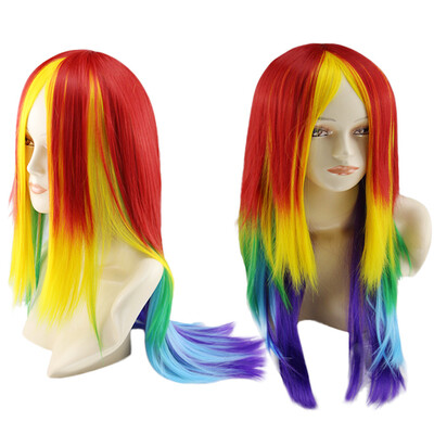 

〖Follure〗My Little Pony Rainbow Dash Cosplay Wig Ponytail Multi Color Synthetic Full Long