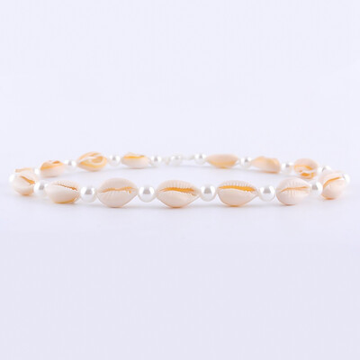 

Natural Summer Beach Shell Choker Necklace Simple Bohemian Imitation Pearl Seashell Necklace For Women Birthday Jewelry Gift