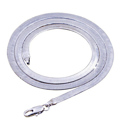 

4Mm Men Women 925 Sterling Silver Glod Plated Snake Pendant Necklace Chain Jewelry