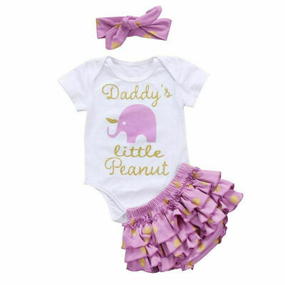 

Newborn Baby Girls Romper Tops Jumpsuit Tutu Pants Headband Outfits Clothes Set