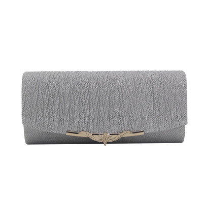 

Tailored Fashion Women Solid Ruched Party Bag Chain Phone Evening Bag