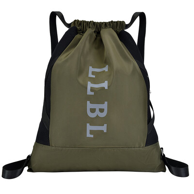 

Bundle pocket shoulder bag sports fitness bag simple outdoor travel backpack large capacity portable rope-pulling bag