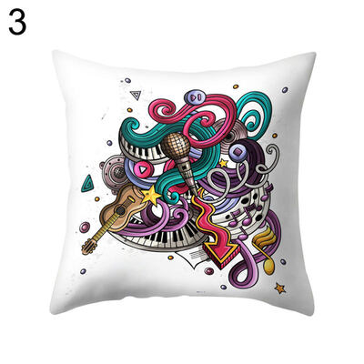 

Rock&Roll Guitar Music Pillow Case Cushion Cover Sofa Bed Car Office Decor