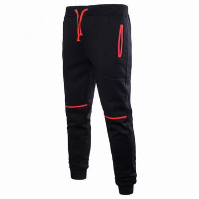 

Autumn Winter Casual Sports Pants For Men Cotton Elastic Drawstring Waist Long Pants Trousers