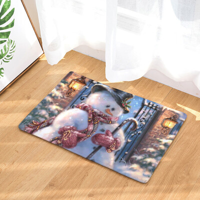 

Siaonvr Christmas Home Non Slip Door Floor Mats Hall Rugs Kitchen Bathroom Carpet Decor