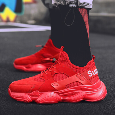 

Autumn new mens flying woven sports single shoes Korean version of the tide white take casual shoes lightweight running shoes