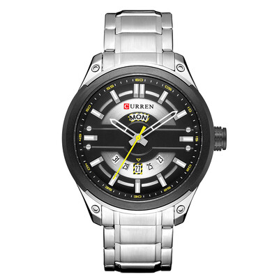 

CURREN 8319 Watch Men Brand Quartz Stainless Steel Strap Daily Waterproof Round Dial Wrist Fashion Business Watch Relogio Masculin