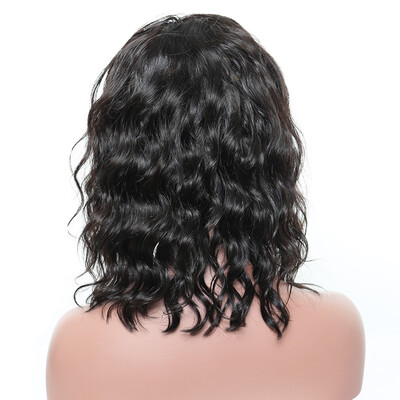 

Wavy Short Human Hair Wigs Brazilian Wavy Bob Lace Front Wigs Pre Plucked With Baby Hair