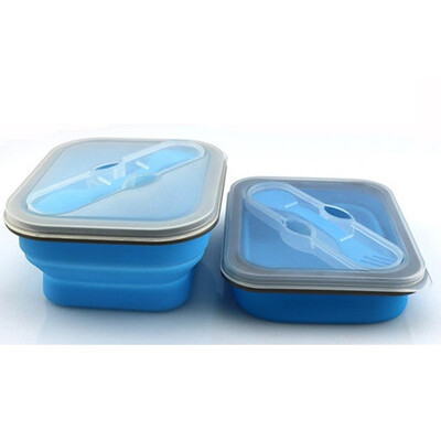 

Toponeto Single Foldable Silicone Outdoor Storage Box Microwave Lunch Box Blue Model