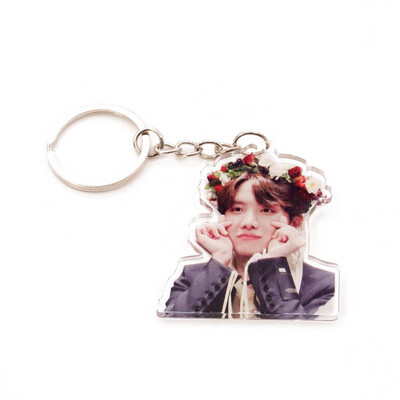 

CAR-TOBBY Kpop BTS Keychain Suga V TATA Acrylic Key Chain Keyring Bag Pendant