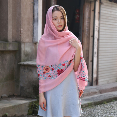 

2018 summer new cotton&linen embroidery scarf Nepal retro national wind shawl sunscreen beach towel