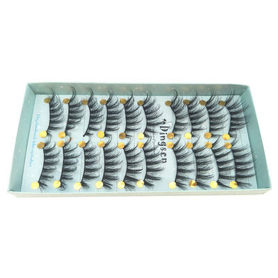 

10 Pairs 3D Soft Faux Mink Hair False Eyelashes Natural Messy Eyelash Crisscross Wispy Fluffy Lashes Extension Eye Makeup Tools
