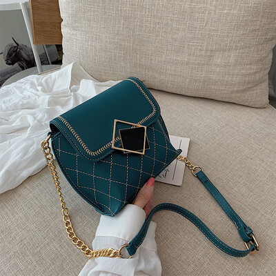 

Net red foreign gas bag ins Lingge chain small square bag new 2019 fashion simple shoulder slung womens bag