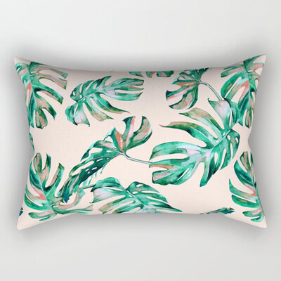 

Tropical Palm Leaves Printing Sofa Pillowcase Rectangle Cushion Cover Home Decor