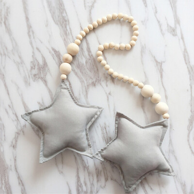 

Natural Wooden Beads Garland Home Decor Kid Room Wall Haning Decorations Best Gifts For Children Nordic Handmade Ornament
