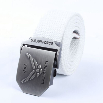 

Hot selling new Unisex belt high quality canvas weaving Alloy Automatic buckle Men belt outdoor casual Men&Women cowboy belt