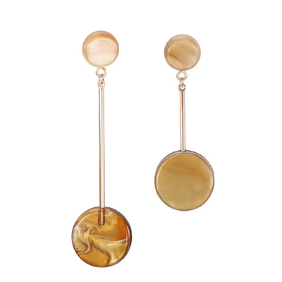 

New Arrival Candy Design Asymmetric Drop Earrings Custom Jewelry Marble Acrylic Dangle Earrings For Women Gift