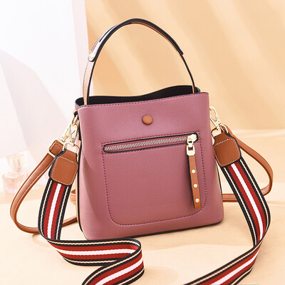 

Fall - winter bucket bag womens large capacity simple 100 womens handbag slung soft shoulder texture