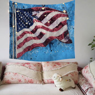 

Toponeto Independence Day Print Family Tapestry Light String Combination Wall Decoration