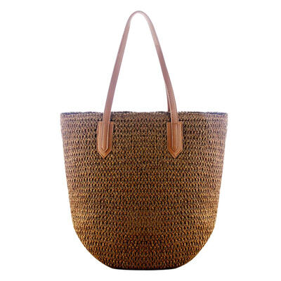 

Boho Paper Rope Straw Shoulder Handbags Women Casual Big Shopping Totes