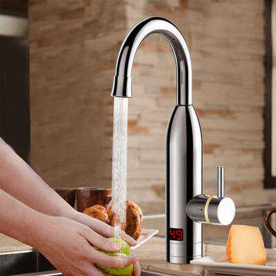 

Greensen Electric Heating Water Tap Instant Hot Water Faucet Home 220-250V EU Plug Silver Grey