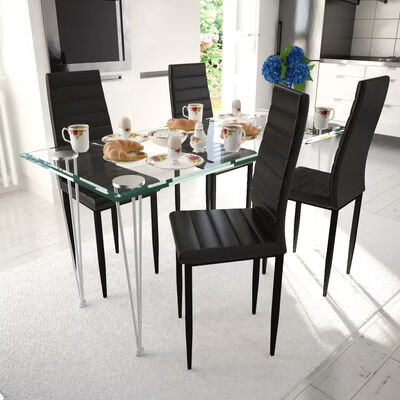 

4 pcs Black Slim Line Dining Chair