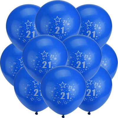

Gobestart 10Pcs Light Blue And Blue Latex Balloons Age 21 Birthday Anniversary Party Gifts