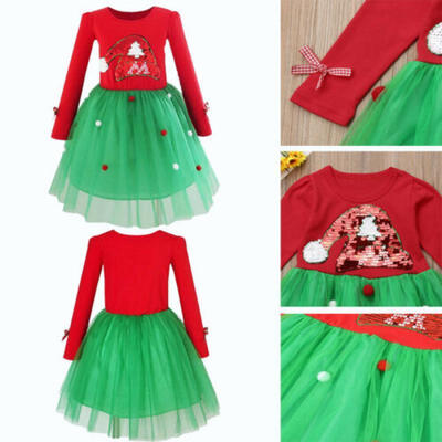 

Xmas Toddler Kids Girl Dress Christmas Pageant Princess Party Tutu Dresses