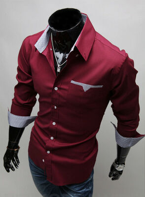 

Mens Formal Shirt Long Sleeve Dress Designer Business Luxury Shirts Regular Fit
