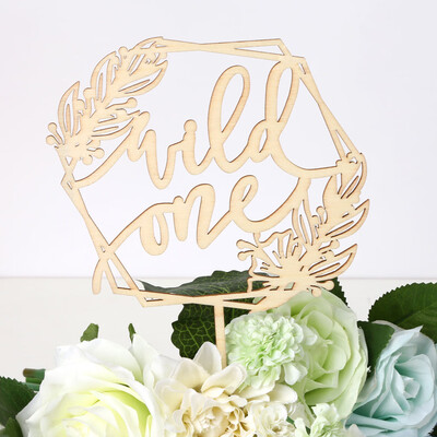 

Gobestart Wooden Cake Topper Wedding Party Kids Happy Birthday Married Cake Decorating