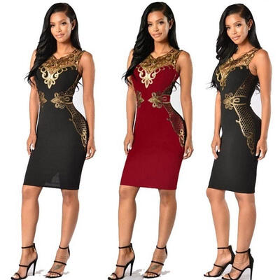 

Women Bandage Bodycon Slim Sleeveless Evening Party Cocktail Pencil Mini Dress