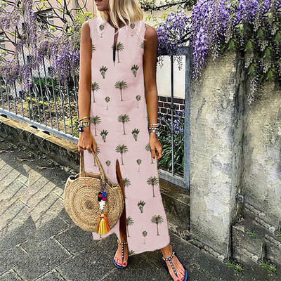 

Women Long Maxi Dress Loose Cotton Summer Beach Evening Party Vintage Sundress