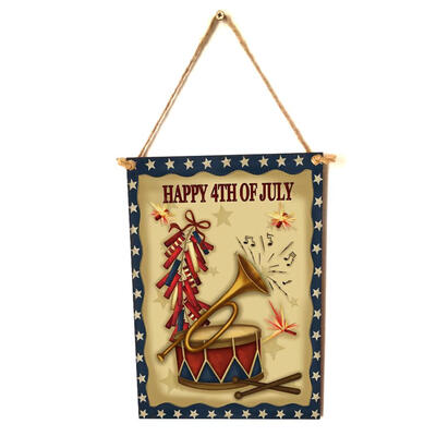 

Wooden Wall Door Sign Board Independence Day Home Decor Hanging Art Board