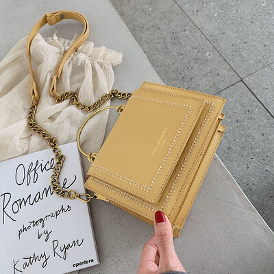 

New summer chain bag handbags new 2019 Korean version of the collision color portable single shoulder slung fashion small square bag