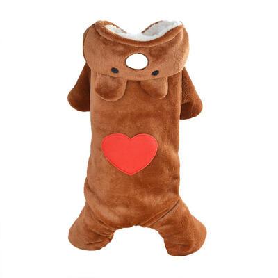 

Cute Pet Dog Four-Legs Pajamas Puppy Soft Hooded Jumpsuit Fleece Sleepwear