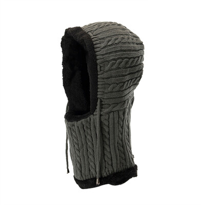 

Tailored Men Women Warm Crochet Winter Plus Velvet Thickening Slouchy Siamese Collar Hat