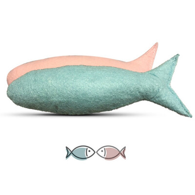 

One Pair Fish Shaped Catnip Toy for Cats Felt Plush Molar Toy for Solving Boredom