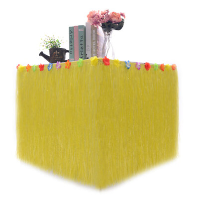 

Hawaiian Luau Party Tropical Garden Beach Dance Table Skirt Flower Decoration
