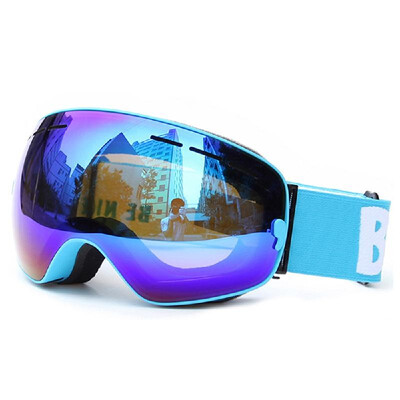

Adult Skiing Snowboarding Skating Goggles UV Protection Anti-fog Wide Spherical PC Lens Anti-slip Strap Helmet Compatible