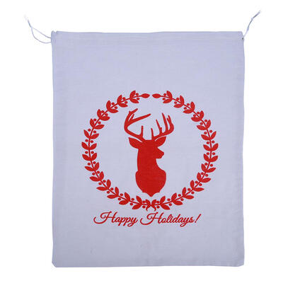 

Christmas Red Deer Sack Drawstring Line Bag Large Gift Storage Bag