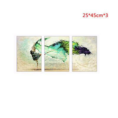 

3 Panels Dancing Girl Spray Oil Paintings Wall Art Pictures for Living Room Home Decor