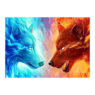 

Animal wolf Diamond Painting Full Round Ice&fire New DIY Sticking Drill Cross Embroidery 5D Decorative Home Decoration