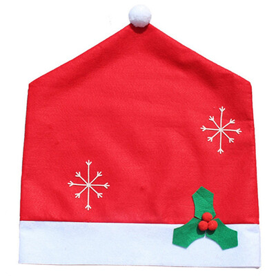 

1x Christmas Chair Cover Red Berry Home Table Chair Covers Holiday Decoration