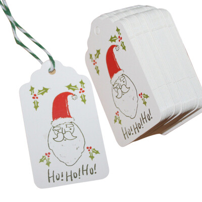 

50Pcs Paper Tags With String Diy Craft Party Supplies Favor New Year Christmas Decoration Hanging Ornaments Home Decor Navidad